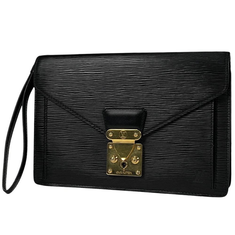 Louis Vuitton Dragonne Pochette Business Handbag Epi Noir Black